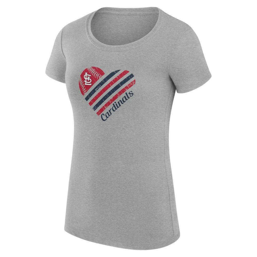 St. Louis Cardinals G-III 4Her by Carl Banks Women's Super-Slim Fit Lightweight Heart Graphic T-Shirt - MLB T-shirts