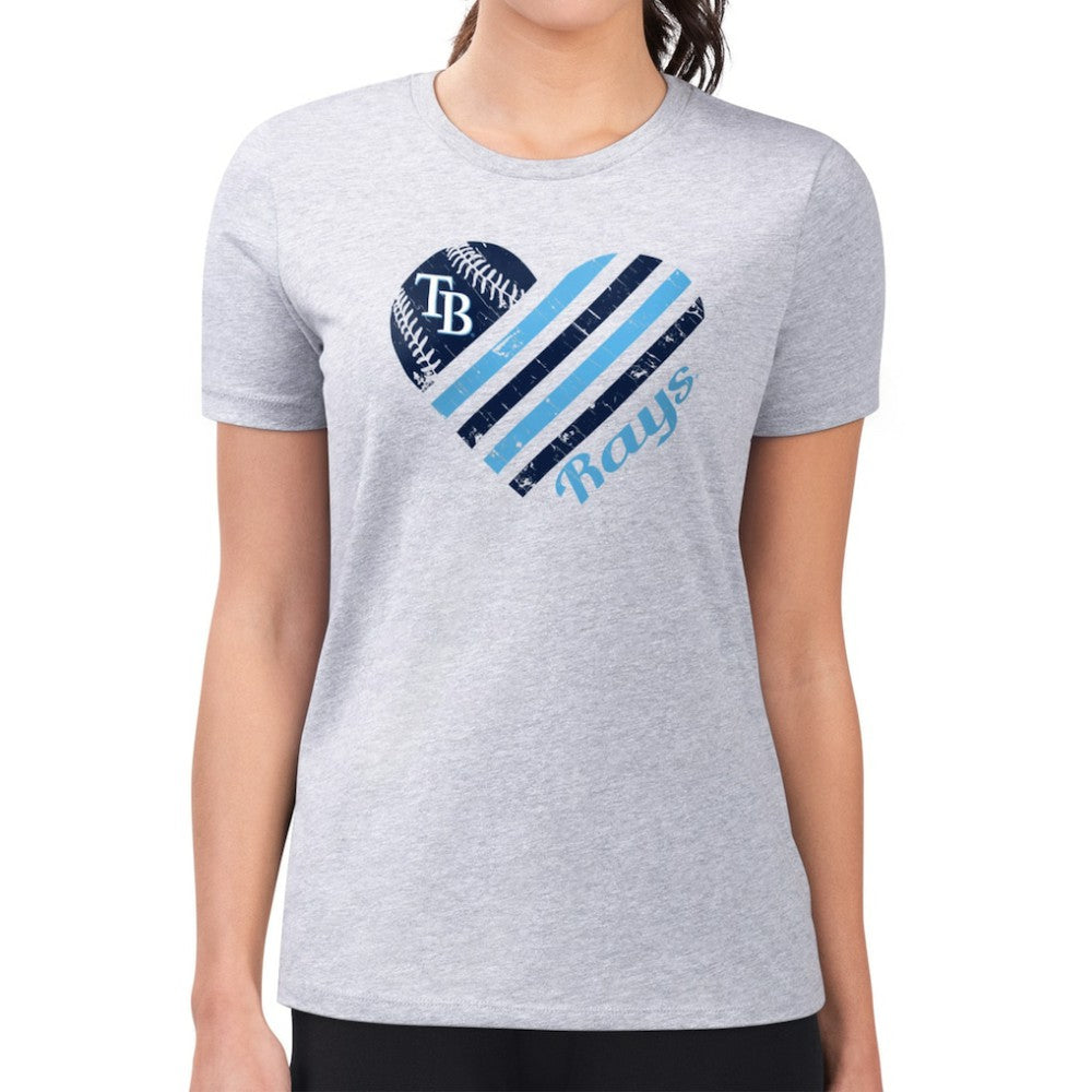 Tampa Bay Rays G-III 4Her by Carl Banks Women's Super-Slim Fit Lightweight Heart Graphic T-Shirt - MLB T-shirts