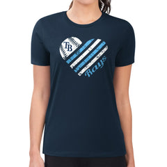 Tampa Bay Rays G-III 4Her by Carl Banks Women's Super-Slim Fit Lightweight Heart Graphic T-Shirt - MLB T-shirts