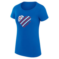 Texas Rangers G-III 4Her by Carl Banks Women's Super-Slim Fit Lightweight Heart Graphic T-Shirt - MLB T-shirts