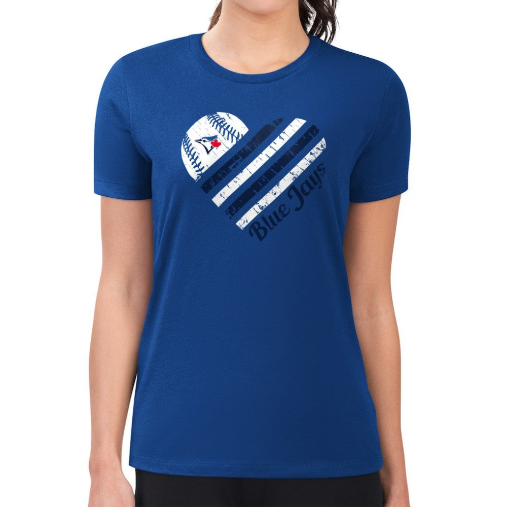 Toronto Blue Jays G-III 4Her by Carl Banks Women's Super-Slim Fit Lightweight Heart Graphic T-Shirt - MLB T-shirts