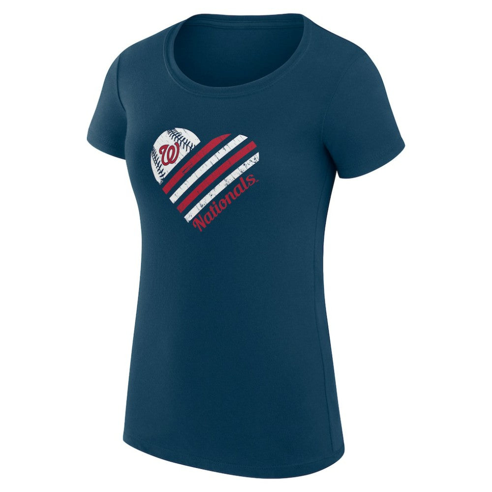 Washington Nationals G-III 4Her by Carl Banks Women's Super-Slim Fit Lightweight Heart Graphic T-Shirt - MLB T-shirts