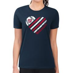 Washington Nationals G-III 4Her by Carl Banks Women's Super-Slim Fit Lightweight Heart Graphic T-Shirt - MLB T-shirts