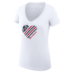 Atlanta Braves G-III 4Her by Carl Banks Women's Super-Slim Fit Lightweight Heart V-Neck T-Shirt - MLB T-shirts