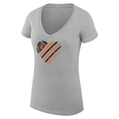 Baltimore Orioles G-III 4Her by Carl Banks Women's Super-Slim Fit Lightweight Heart V-Neck T-Shirt - MLB T-shirts