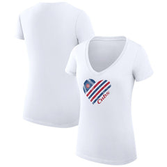 Chicago Cubs G-III 4Her by Carl Banks Women's Super-Slim Fit Lightweight Heart V-Neck T-Shirt - MLB T-shirts