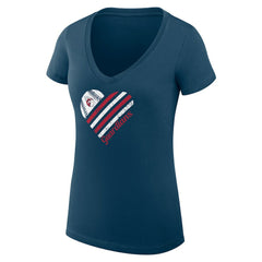 Cleveland Guardians G-III 4Her by Carl Banks Women's Super-Slim Fit Lightweight Heart V-Neck T-Shirt - MLB T-shirts
