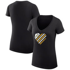 Athletics G-III 4Her by Carl Banks Women's Super-Slim Fit Lightweight Heart V-Neck T-Shirt - MLB T-shirts