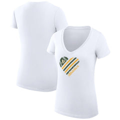 Athletics G-III 4Her by Carl Banks Women's Super-Slim Fit Lightweight Heart V-Neck T-Shirt - MLB T-shirts