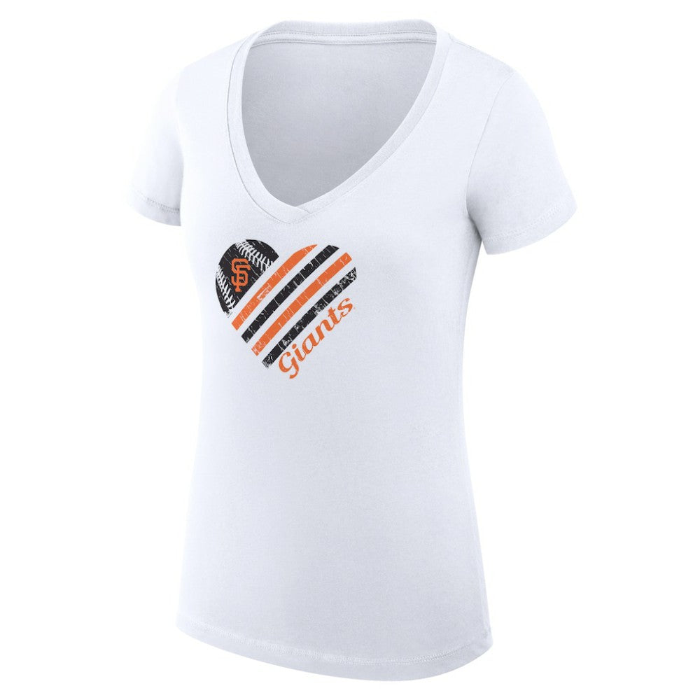 San Francisco Giants G-III 4Her by Carl Banks Women's Super-Slim Fit Lightweight Heart V-Neck T-Shirt - MLB T-shirts