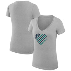 Seattle Mariners G-III 4Her by Carl Banks Women's Super-Slim Fit Lightweight Heart V-Neck T-Shirt - MLB T-shirts