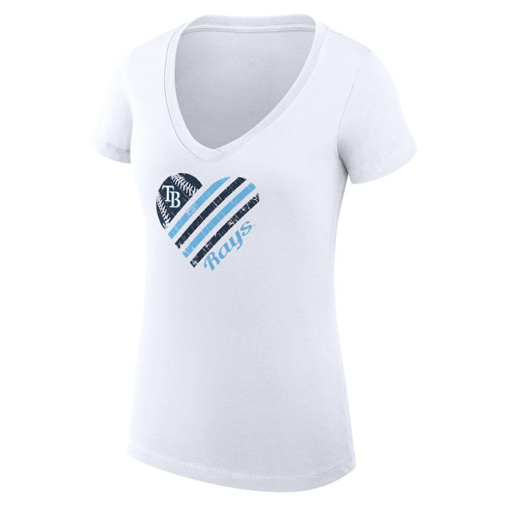 Tampa Bay Rays G-III 4Her by Carl Banks Women's Super-Slim Fit Lightweight Heart V-Neck T-Shirt - MLB T-shirts