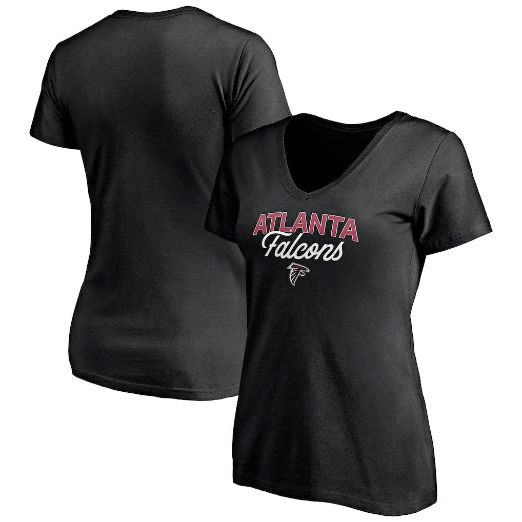 Atlanta Falcons Women's Depth Chart V-Neck T-Shirt | NFL Sale