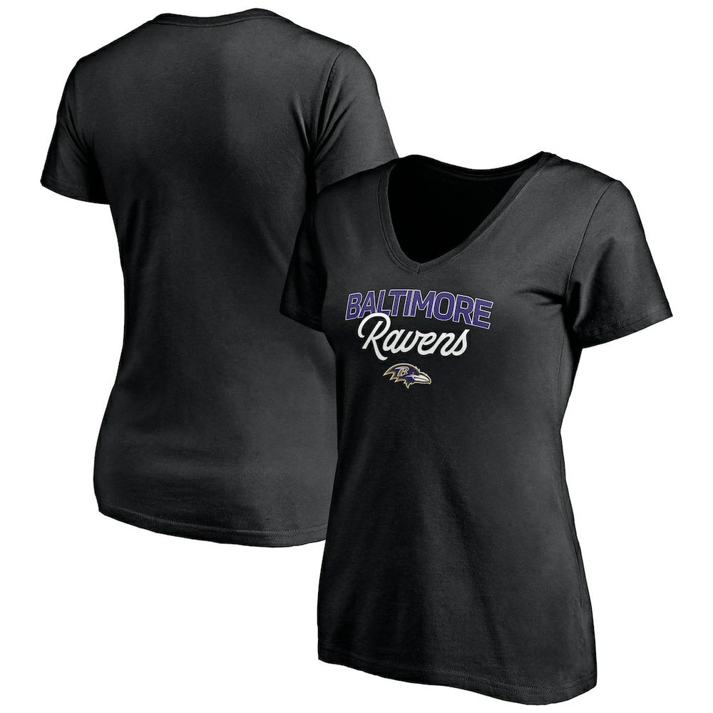 Baltimore Ravens Women's Depth Chart V-Neck T-Shirt | NFL Discount