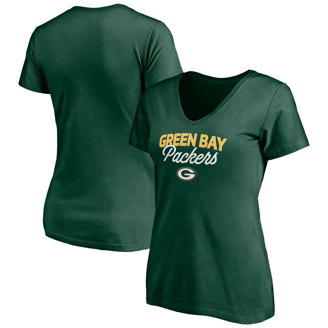 Green Bay Packers Women's Depth Chart V-Neck T-Shirt | NFL Online
