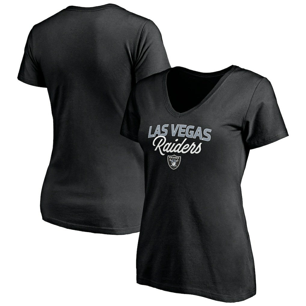 Las Vegas Raiders Women's Depth Chart V-Neck T-Shirt | NFL On sale