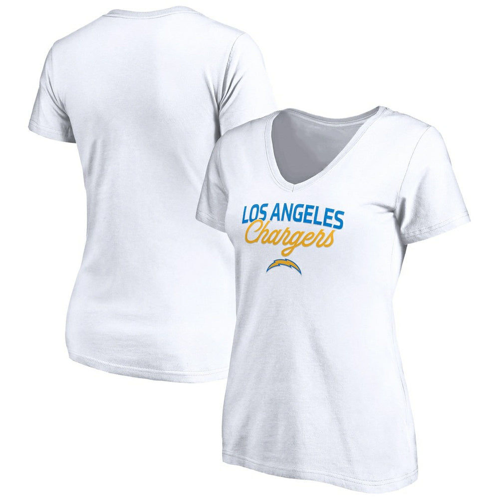 Los Angeles Chargers Women's Depth Chart V-Neck T-Shirt | NFL US