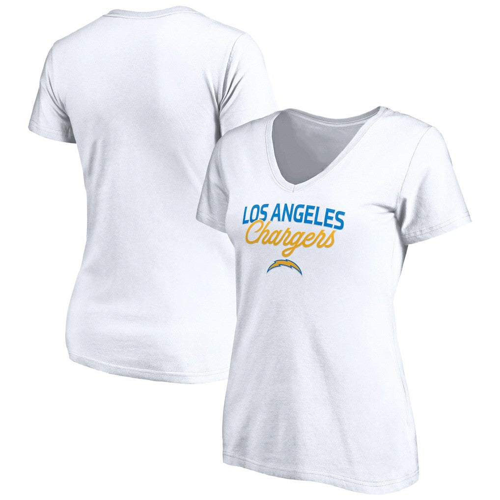 Los Angeles Chargers Women's Depth Chart V-Neck T-Shirt | NFL US