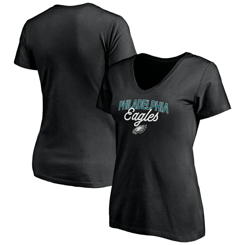 Philadelphia Eagles Women's Depth Chart V-Neck T-Shirt | NFL Outlet