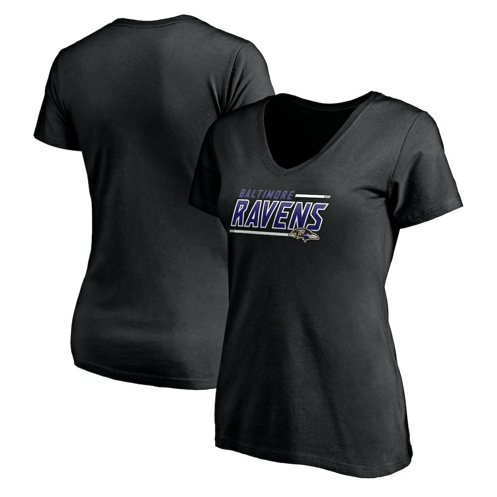 Baltimore Ravens Women's Mascot In Bounds V-Neck T-Shirt | NFL Discount