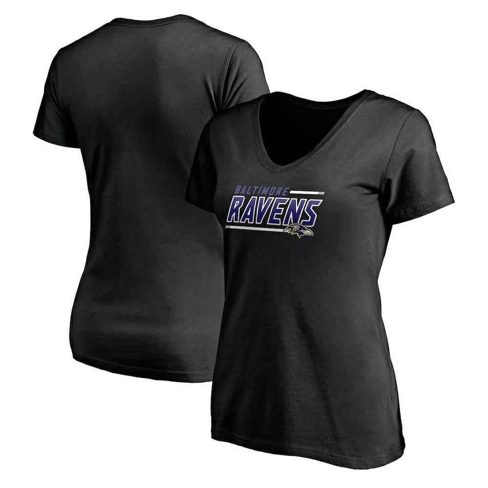 Baltimore Ravens Women's Mascot In Bounds V-Neck T-Shirt | NFL Discount