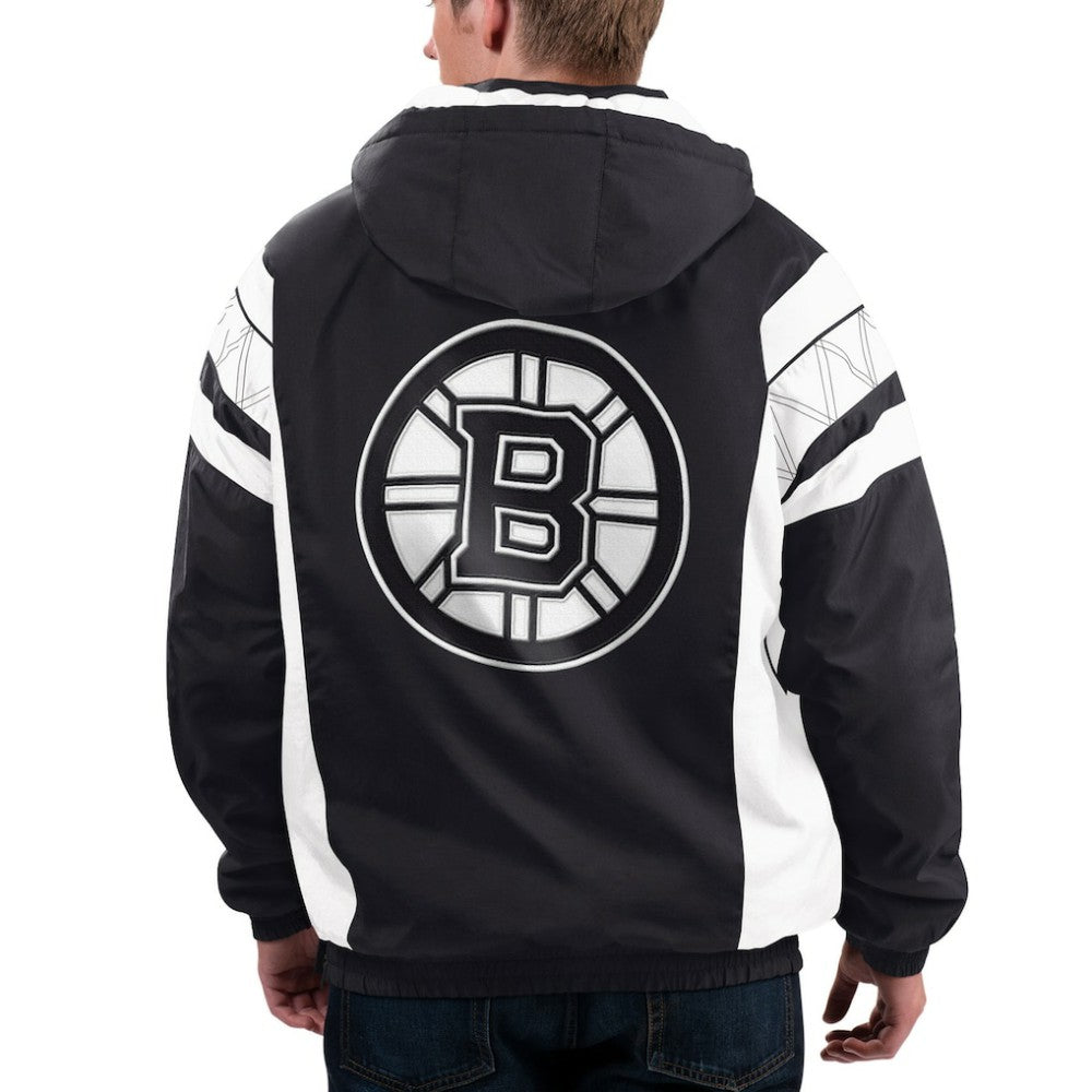 Boston Bruins Starter x NHL Black Ice Home Team Half-Zip Pullover Hoodie -  NHL Hoodies
