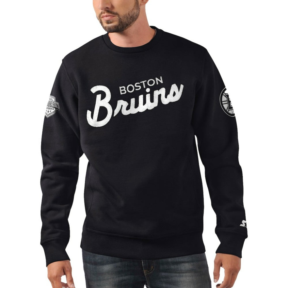 Boston Bruins Starter x NHL Black Ice Cross Check Pullover Sweatshirt -  NHL Sweatshirts
