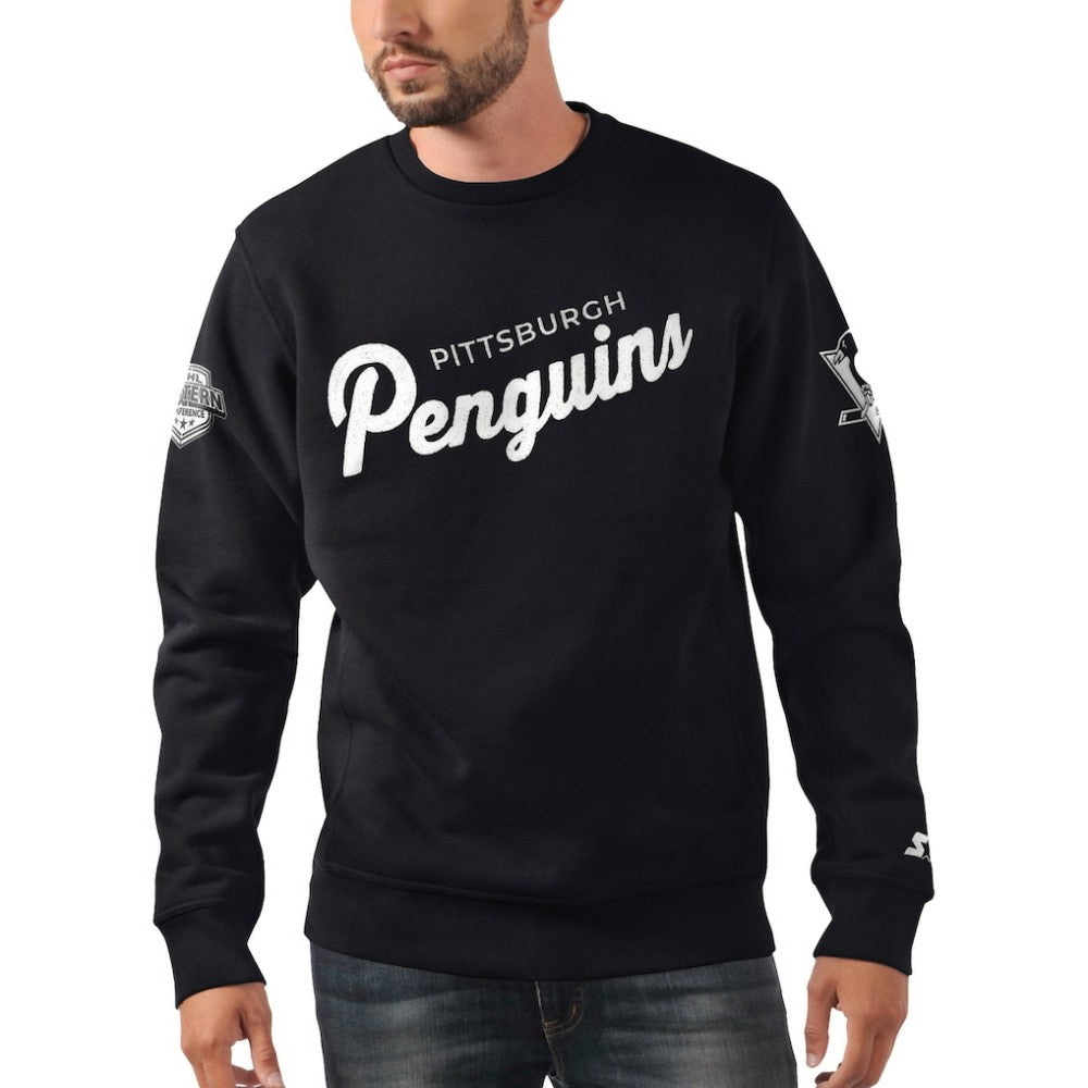 Pittsburgh Penguins Starter x NHL Black Ice Cross Check Pullover Sweatshirt -  NHL Sweatshirts