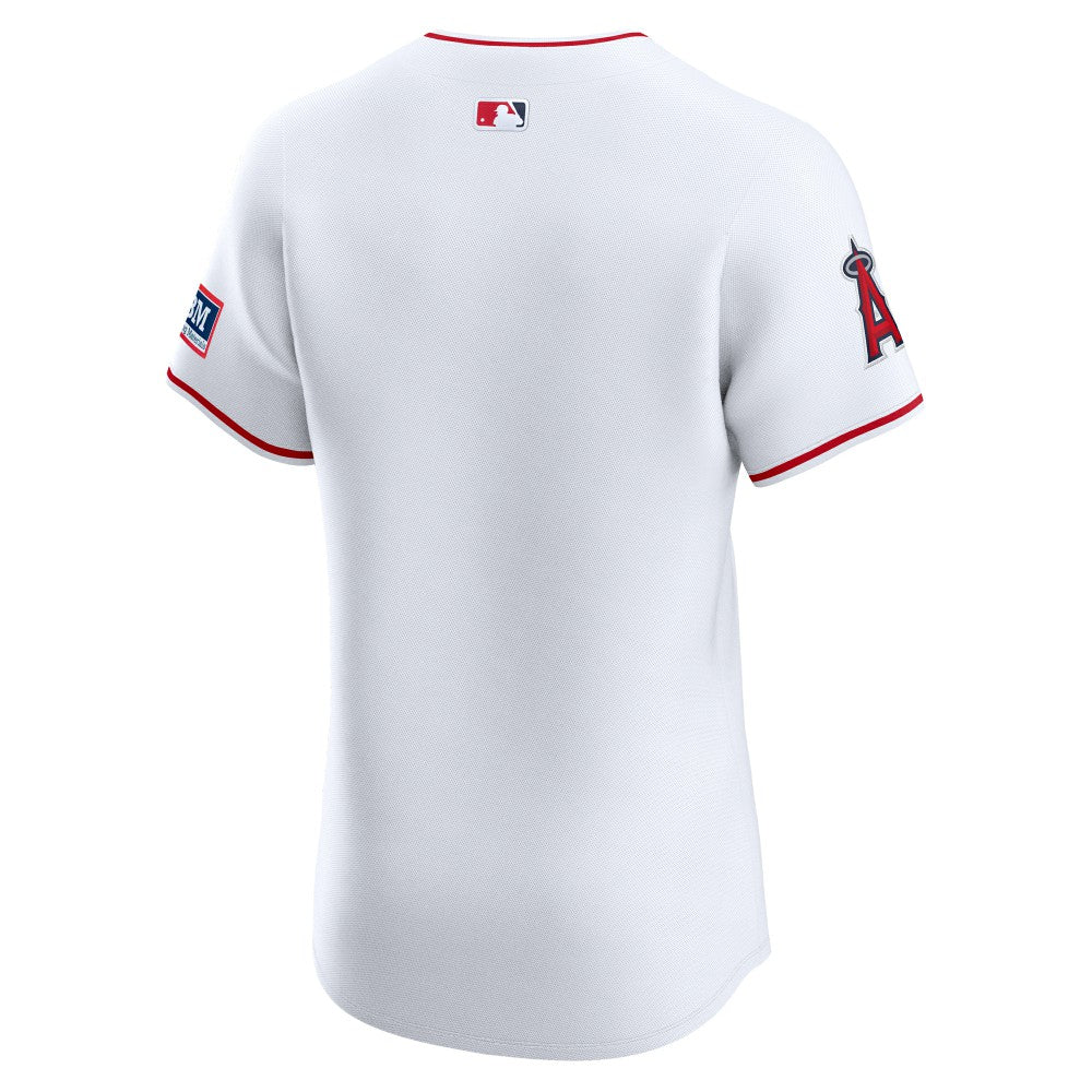 Los Angeles Angels Nike Home Elite Patch Jersey - MLB Jerseys