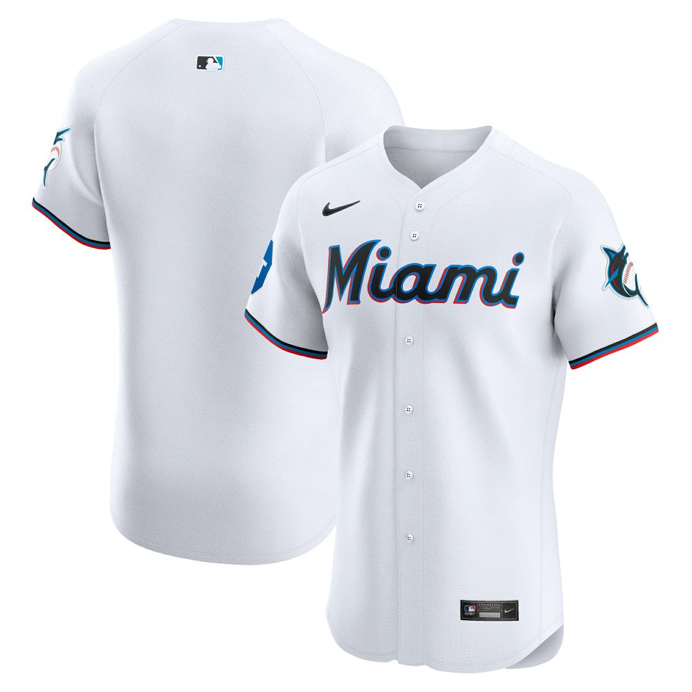 Miami Marlins Nike Home Elite Patch Jersey - MLB Jerseys