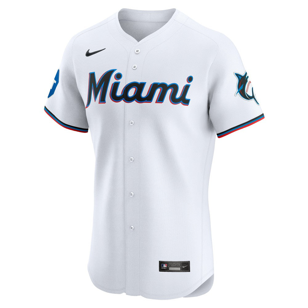 Miami Marlins Nike Home Elite Patch Jersey - MLB Jerseys