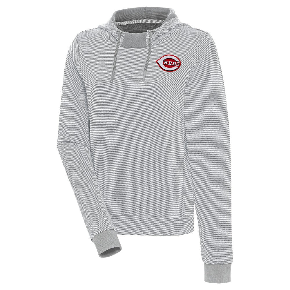 Cincinnati Reds Antigua Women's Axe Bunker Tri-Blend Pullover Hoodie - MLB Hoodies