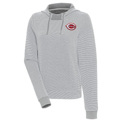 Cincinnati Reds Antigua Women's Axe Bunker Tri-Blend Pullover Hoodie - MLB Hoodies