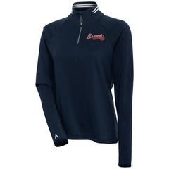Atlanta Braves Antigua Women's Milo Raglan Quarter-Zip Pullover Top - MLB Pullover