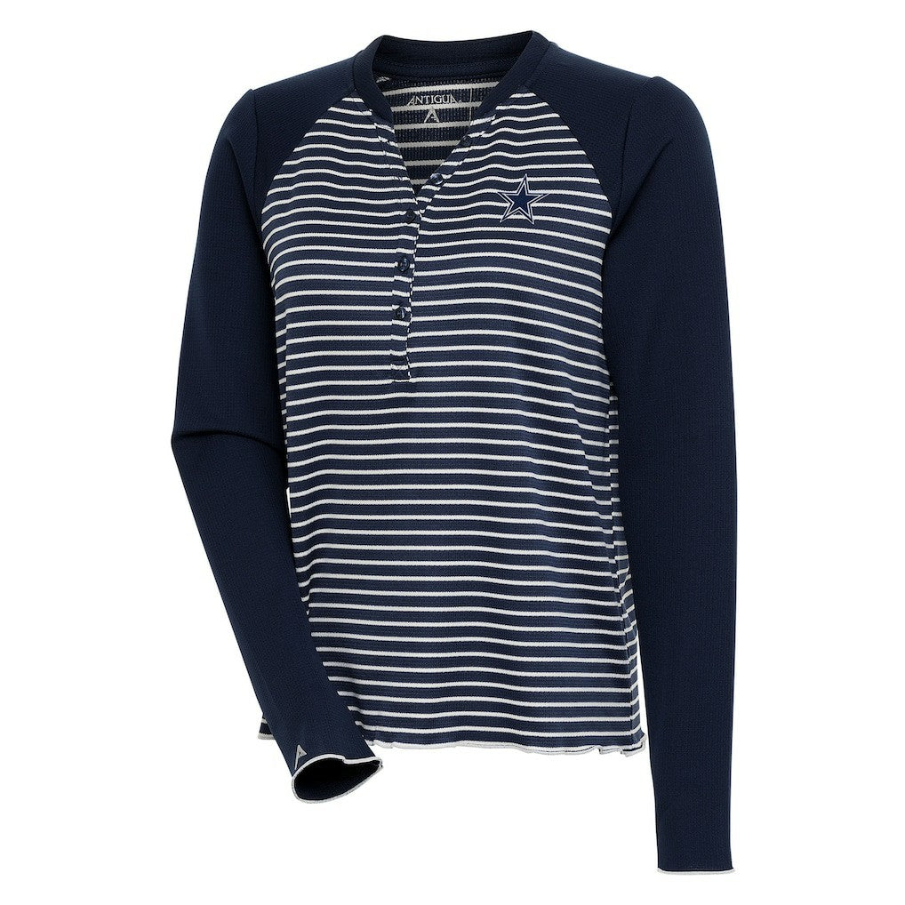 Dallas Cowboys Antigua Women's Maverick Waffle Henley Long Sleeve T-Shirt | NFL US