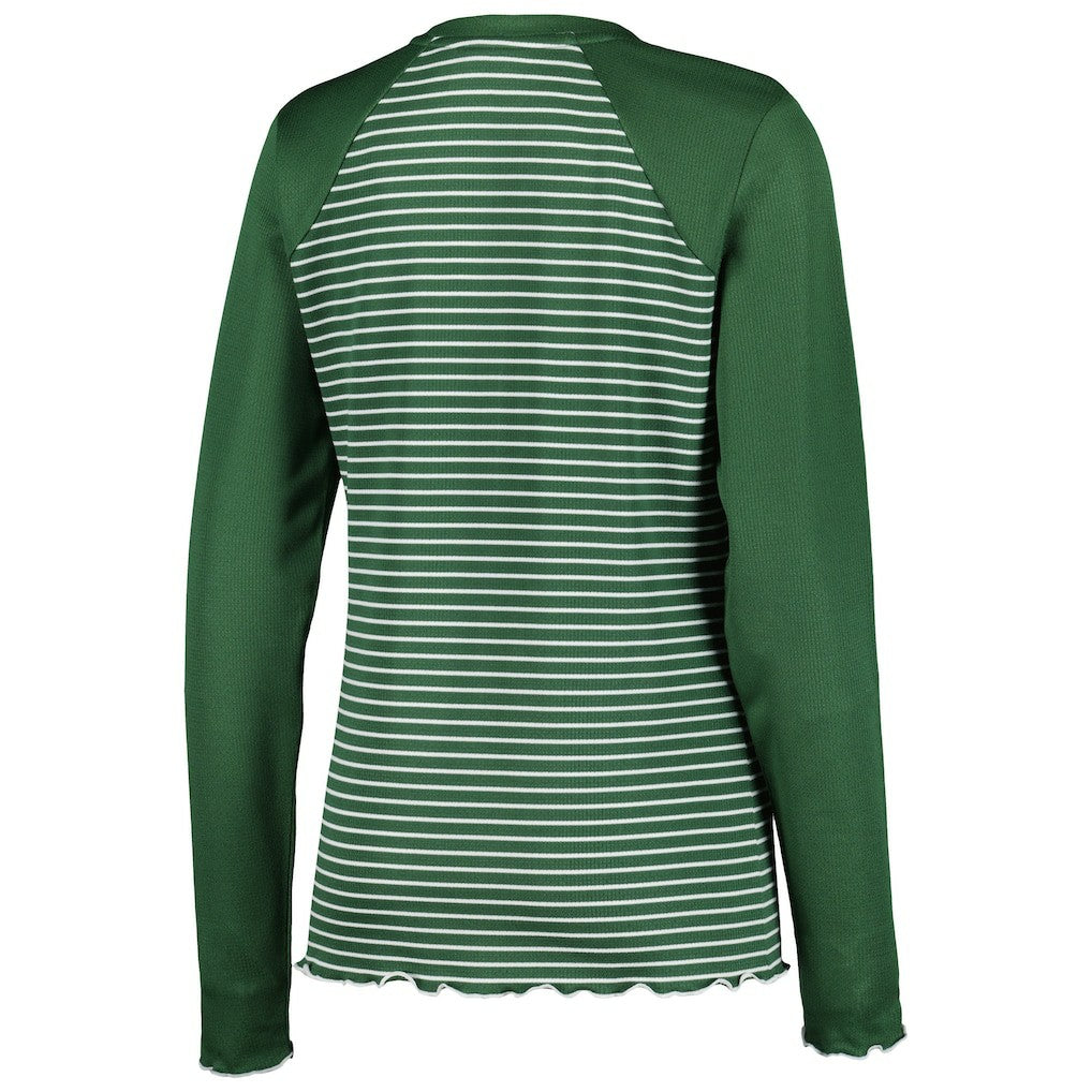 Green Bay Packers Antigua Women's Maverick Waffle Henley Long Sleeve T-Shirt | NFL Discount