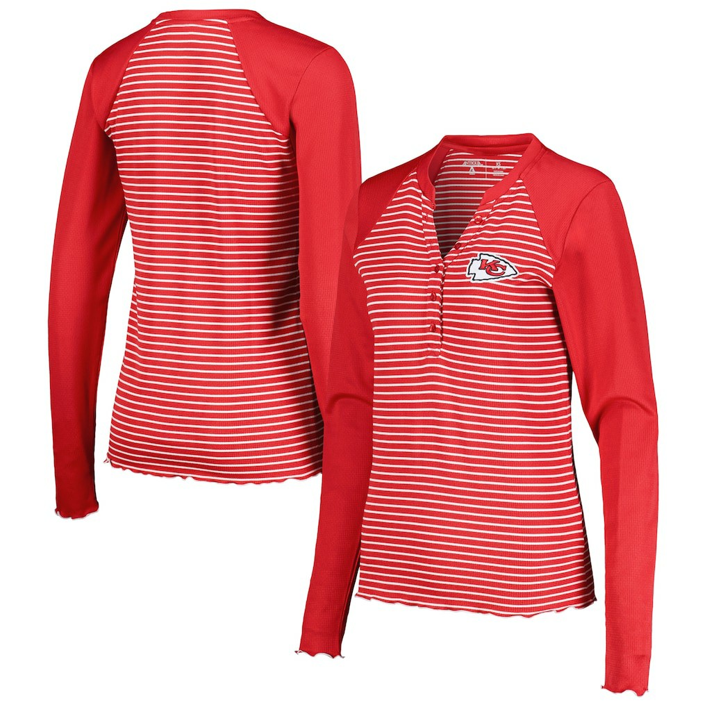 Kansas City Chiefs Antigua Women's Maverick Waffle Henley Long Sleeve T-Shirt | NFL Near me