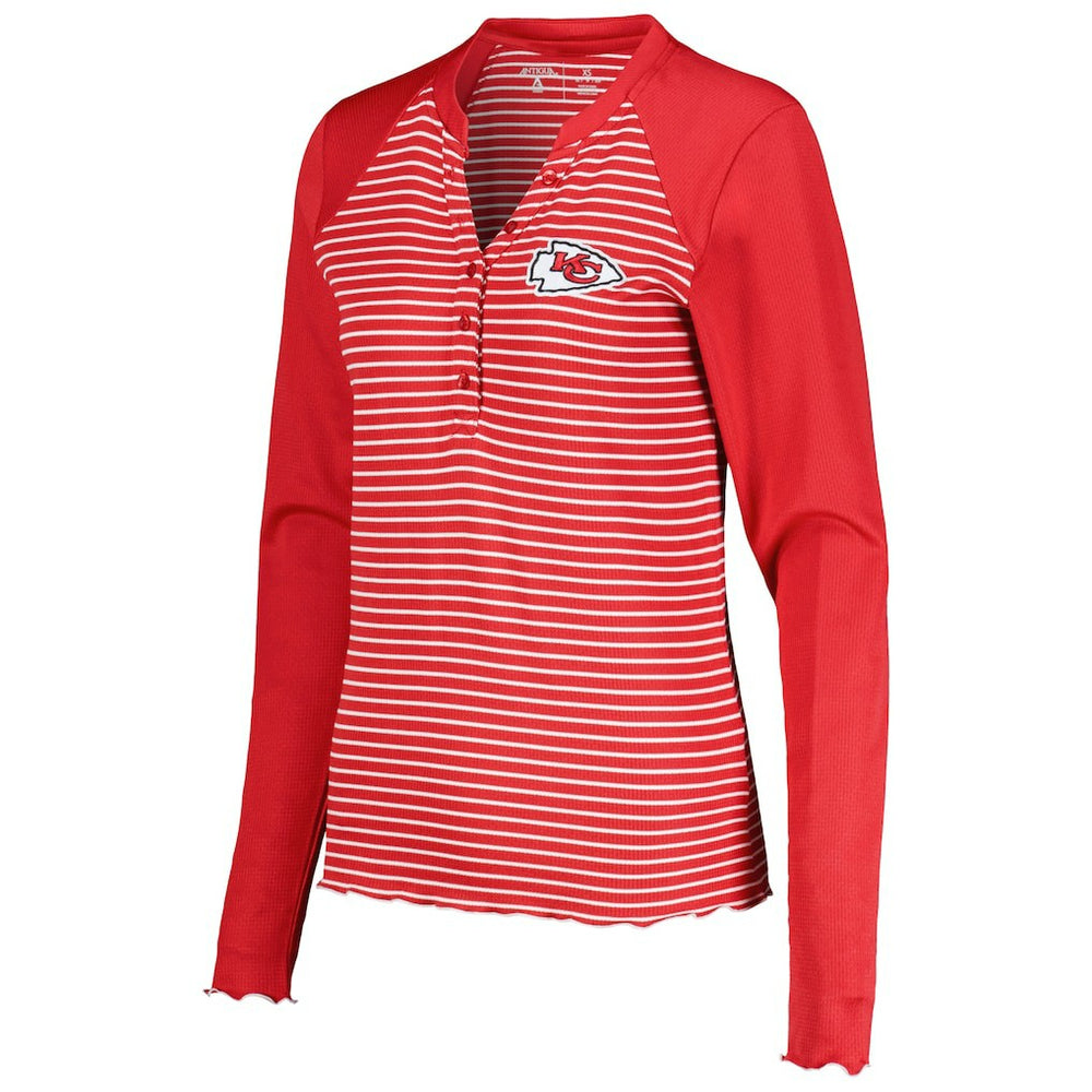 Kansas City Chiefs Antigua Women's Maverick Waffle Henley Long Sleeve T-Shirt | NFL Near me