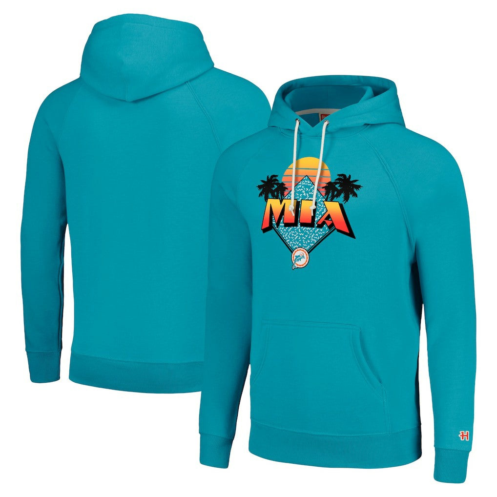 Miami Dolphins Homage Unisex Hyperlocal Raglan Pullover Hoodie | NFL US