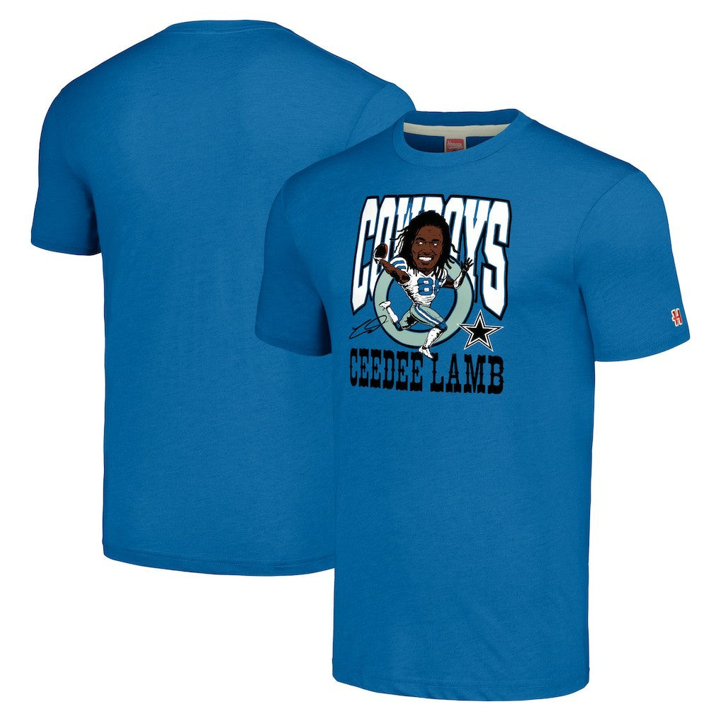 Dallas Cowboys CeeDee Lamb  Homage Unisex Caricature Player Tri-Blend T-Shirt | NFL Near me