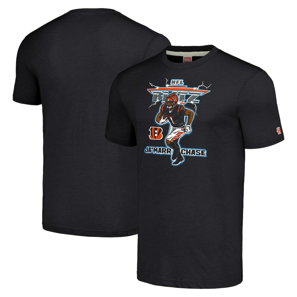 Cincinnati Bengals Ja'Marr Chase  Homage Unisex NFL Blitz Player Tri-Blend T-Shirt | NFL US