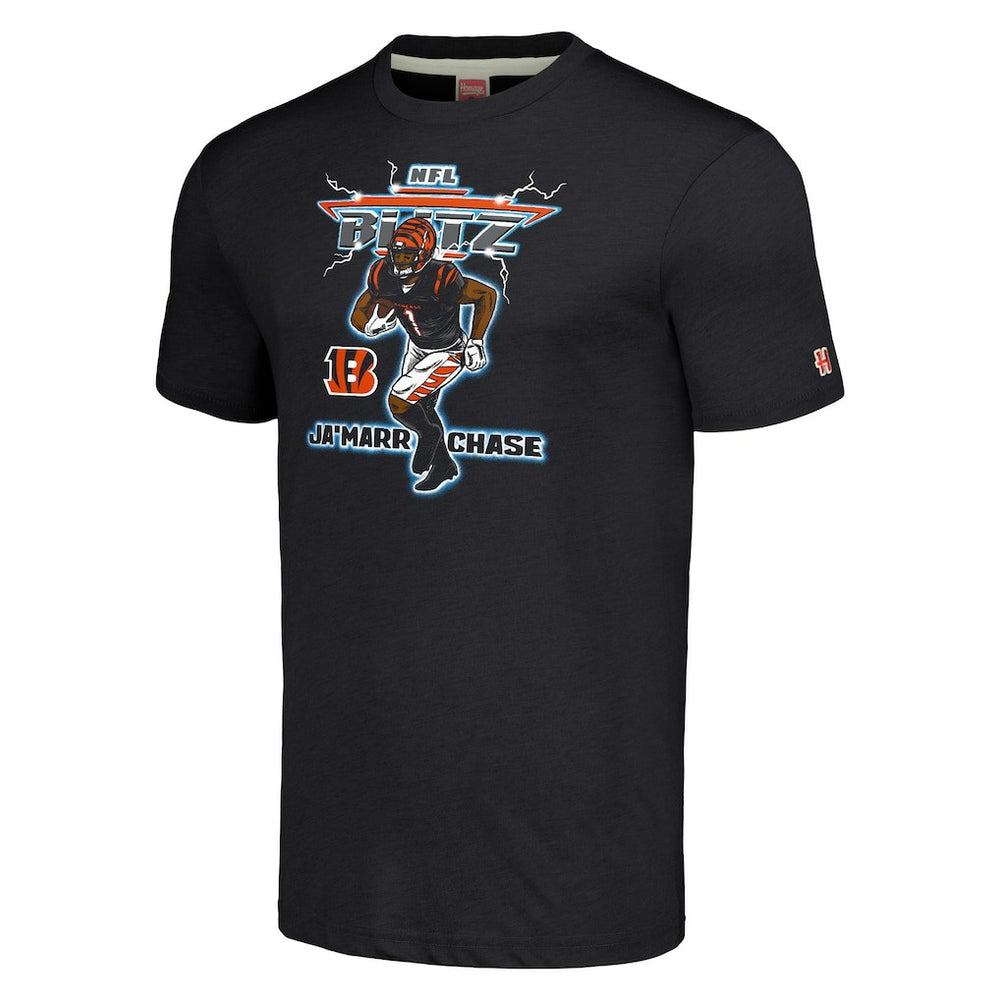 Cincinnati Bengals Ja'Marr Chase  Homage Unisex NFL Blitz Player Tri-Blend T-Shirt | NFL US