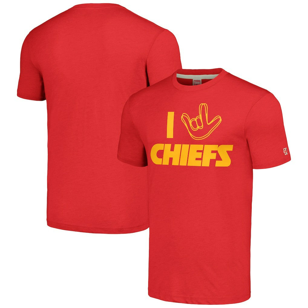 Kansas City Chiefs Homage Unisex The NFL ASL Collection by Love Sign Tri-Blend T-Shirt | NFL Online