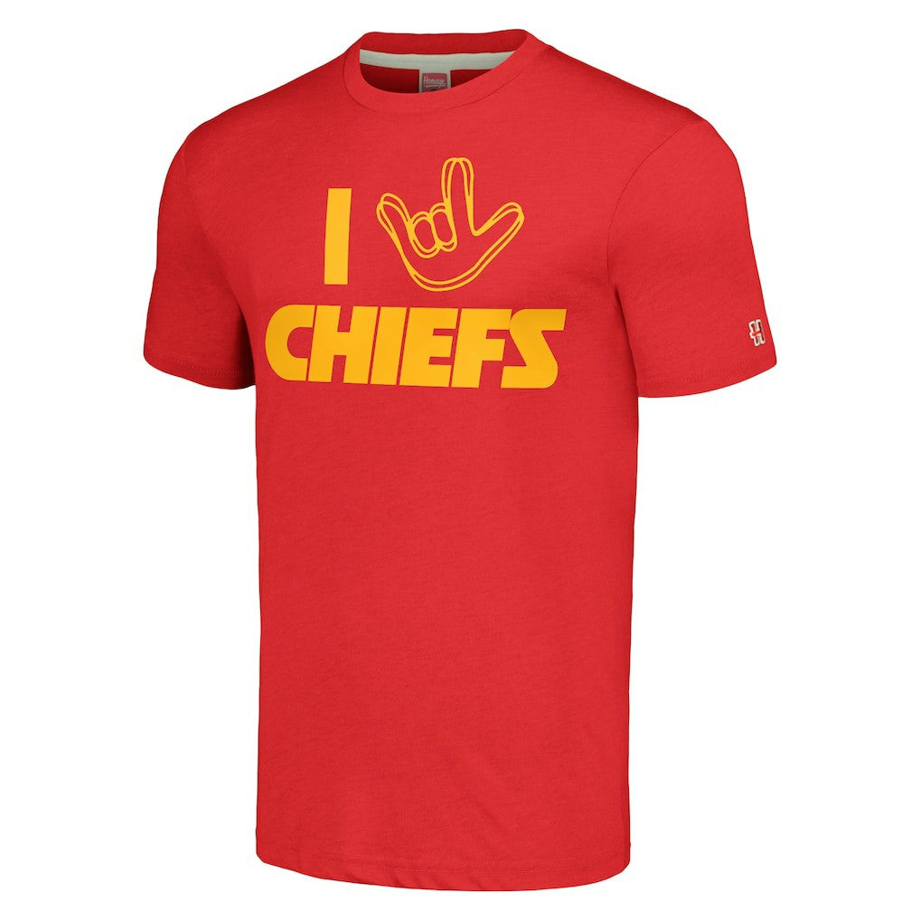 Kansas City Chiefs Homage Unisex The NFL ASL Collection by Love Sign Tri-Blend T-Shirt | NFL Online
