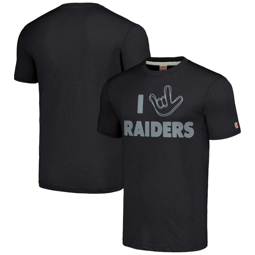 Las Vegas Raiders Homage Unisex The NFL ASL Collection by Love Sign Tri-Blend T-Shirt | NFL New