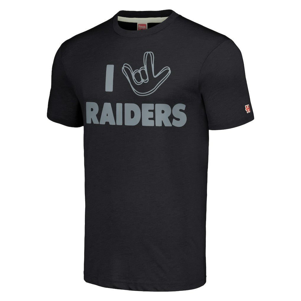 Las Vegas Raiders Homage Unisex The NFL ASL Collection by Love Sign Tri-Blend T-Shirt | NFL New