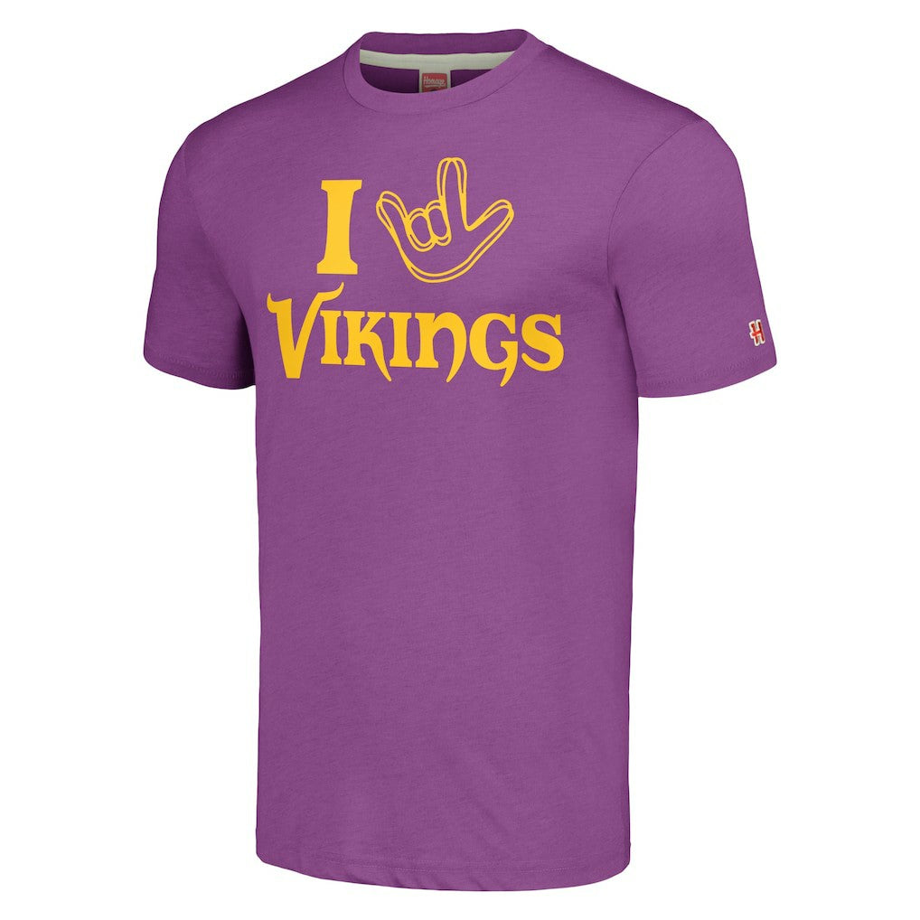 Minnesota Vikings Homage Unisex The NFL ASL Collection by Love Sign Tri-Blend T-Shirt | NFL Online