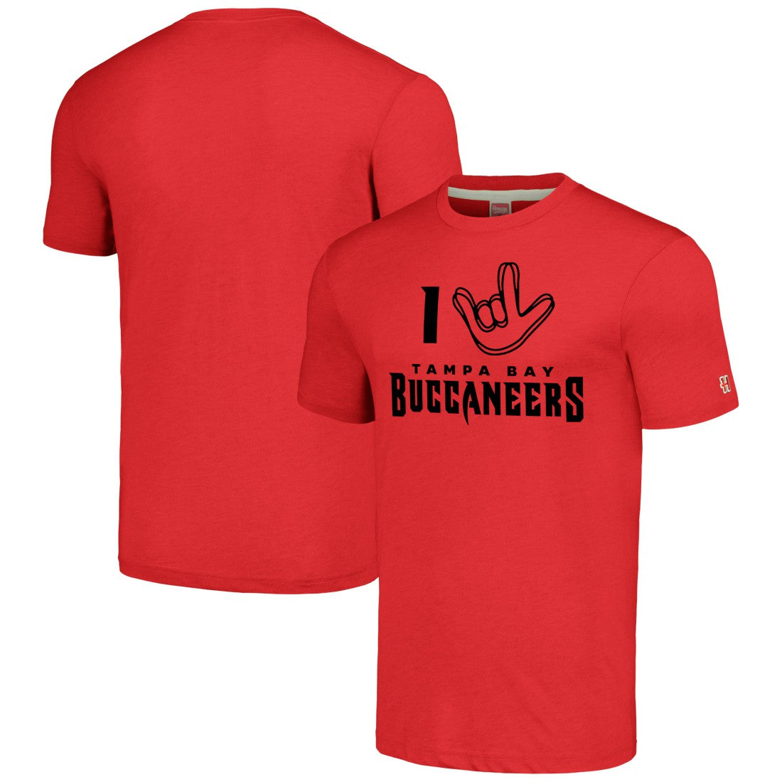 Tampa Bay Buccaneers Homage Unisex The NFL ASL Collection by Love Sign Tri-Blend T-Shirt | NFL New