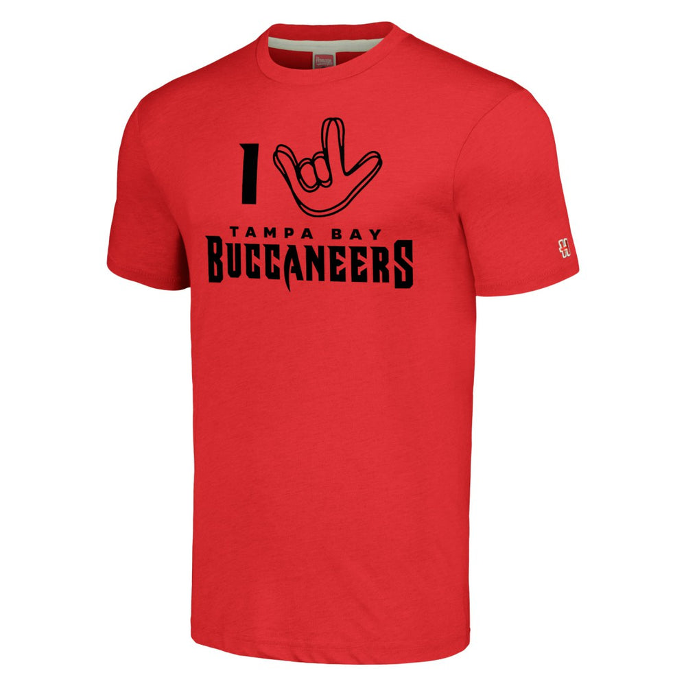Tampa Bay Buccaneers Homage Unisex The NFL ASL Collection by Love Sign Tri-Blend T-Shirt | NFL New