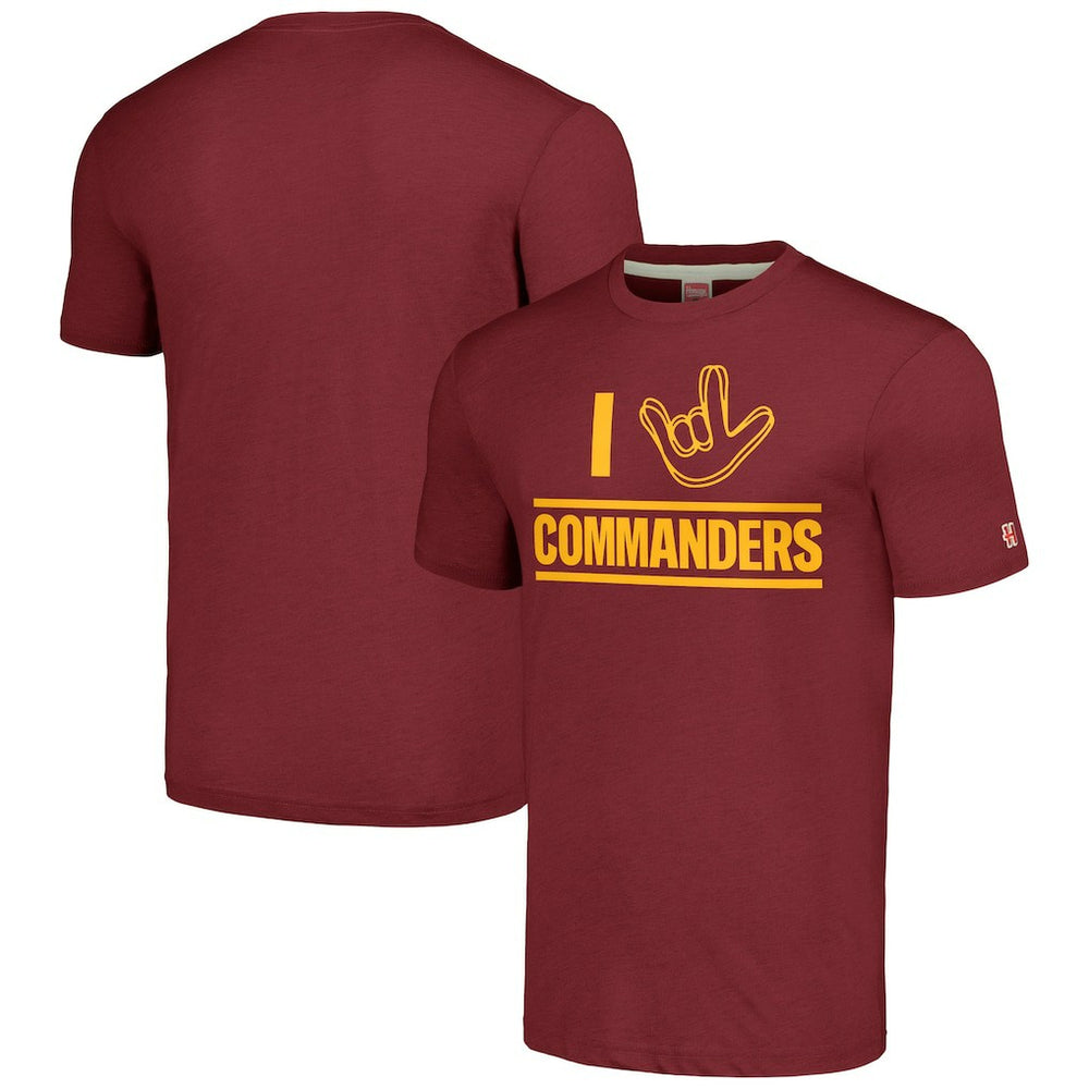 Washington Commanders Homage Unisex The NFL ASL Collection by Love Sign Tri-Blend T-Shirt | NFL Discount
